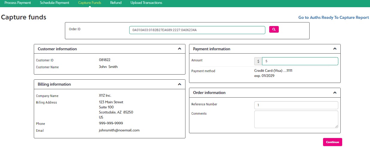 Capture Funds Page