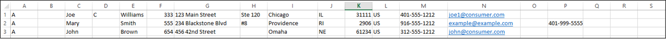 Customer Upload Spreadsheet Example